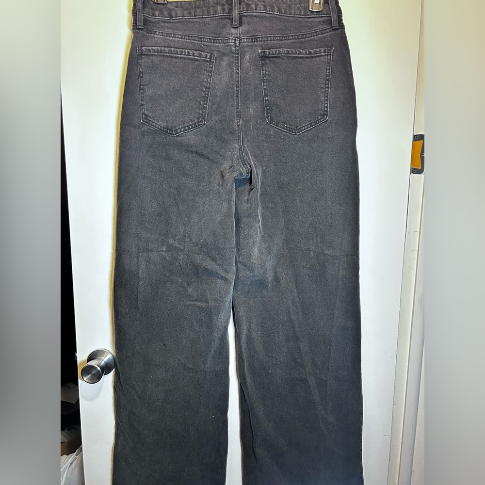 BCBG Black Wide-Leg High-Rise Jeans - Picture 5 of 6